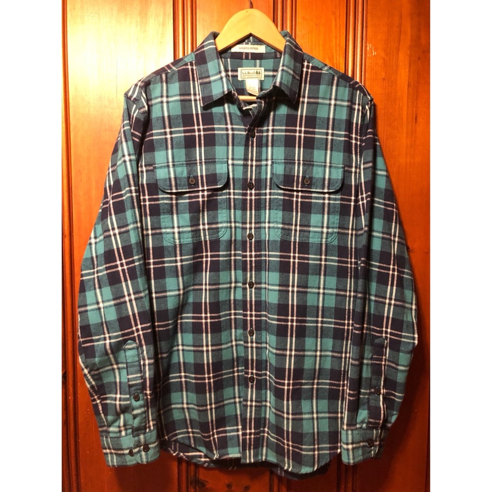 L.L. Bean flannel button up men’s shirt. Medium